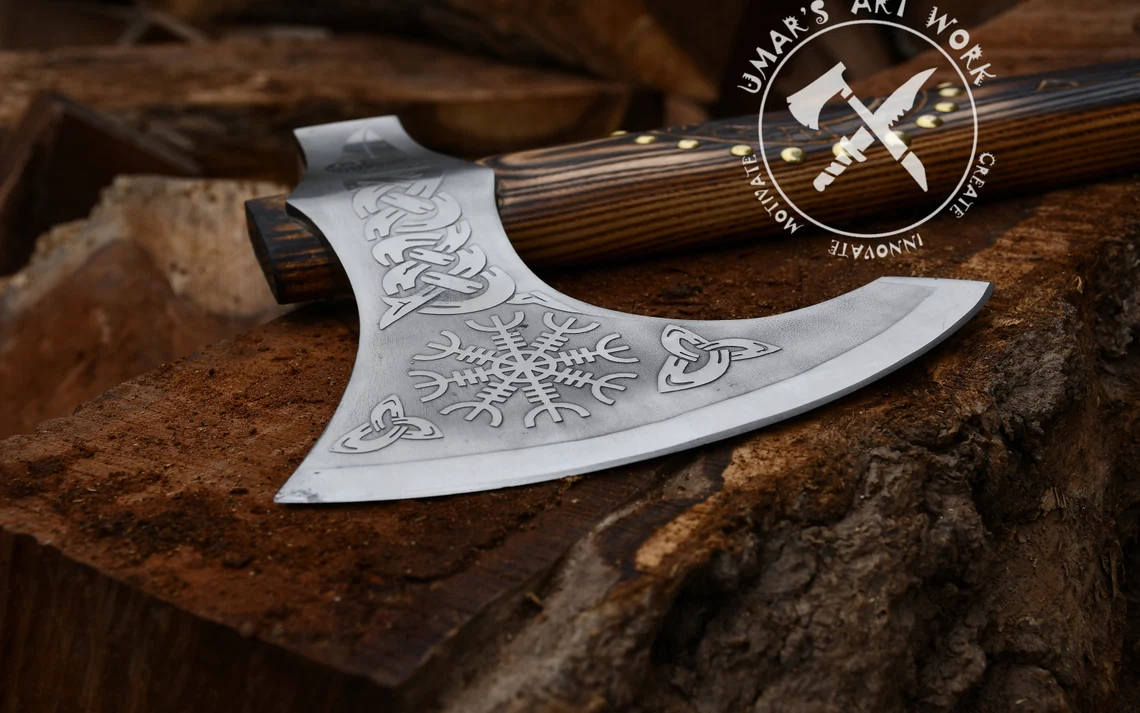 Beautiful Norse Viking Axe Handmade, Bearded Axe, Long Leviathan Axe, Viking Axe, Cosplay Axe, Berserker Axe , Prop, Replica Christmas Gift