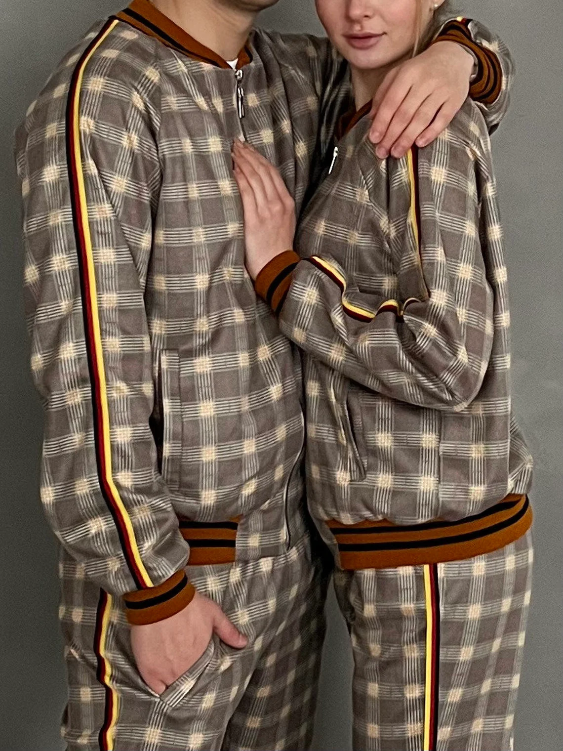 Matching Couple Tartan Tracksuit Set | Couple Tracksuit Set | Gentlemen Tartan | Tartan Tracksuit | S, M, L, XL, 2XL, 3XL, 4XL, Custom Size