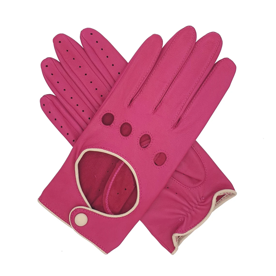 Jules. Women's Contrast Leather Driving Gloves