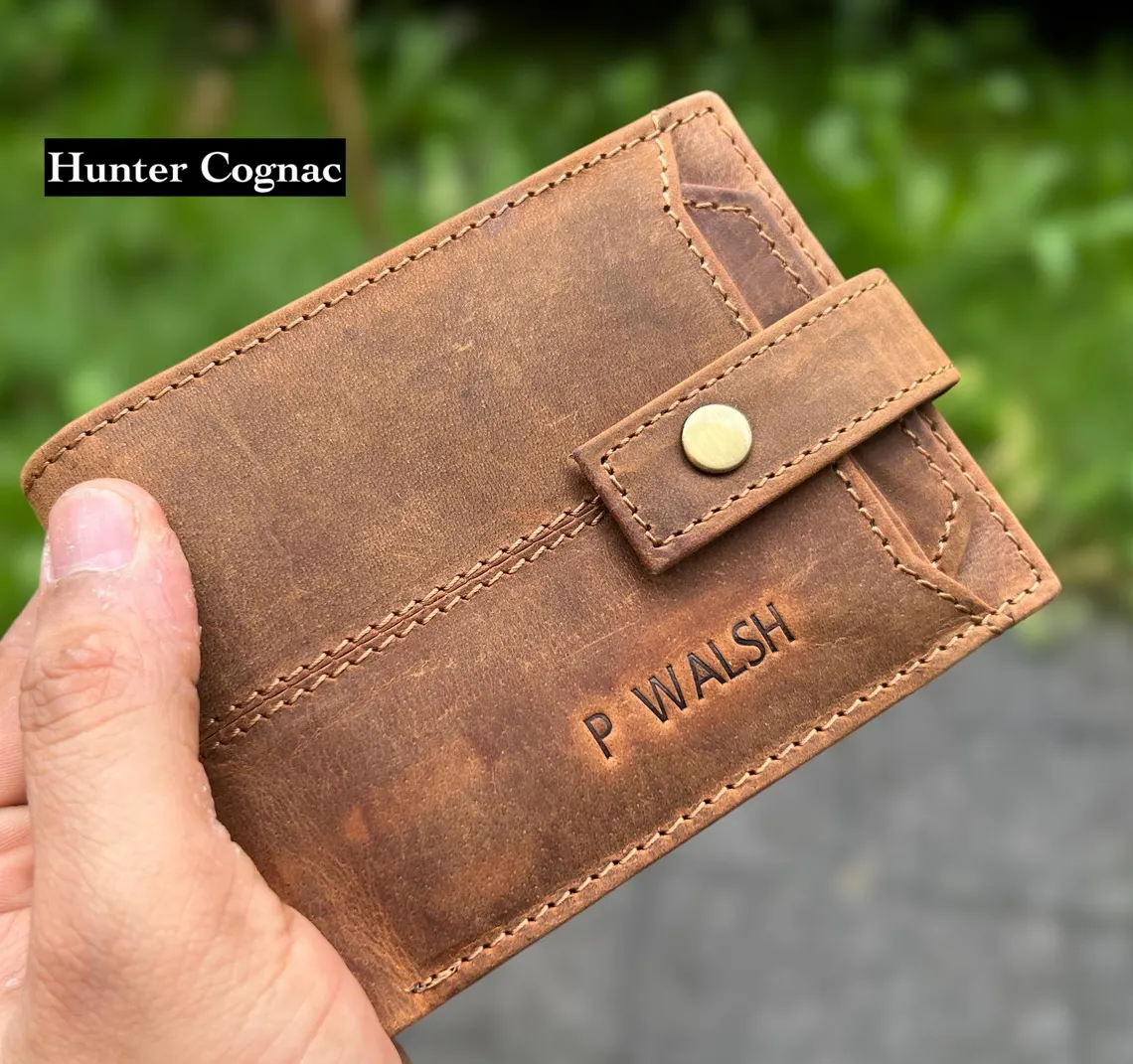 Personalised Leather Wallet, RFID Safe 100% Real Leather Wallet, Hustler Unique Wallet, Christmas, Anniversary, Birthday Gift, Gift For Dad