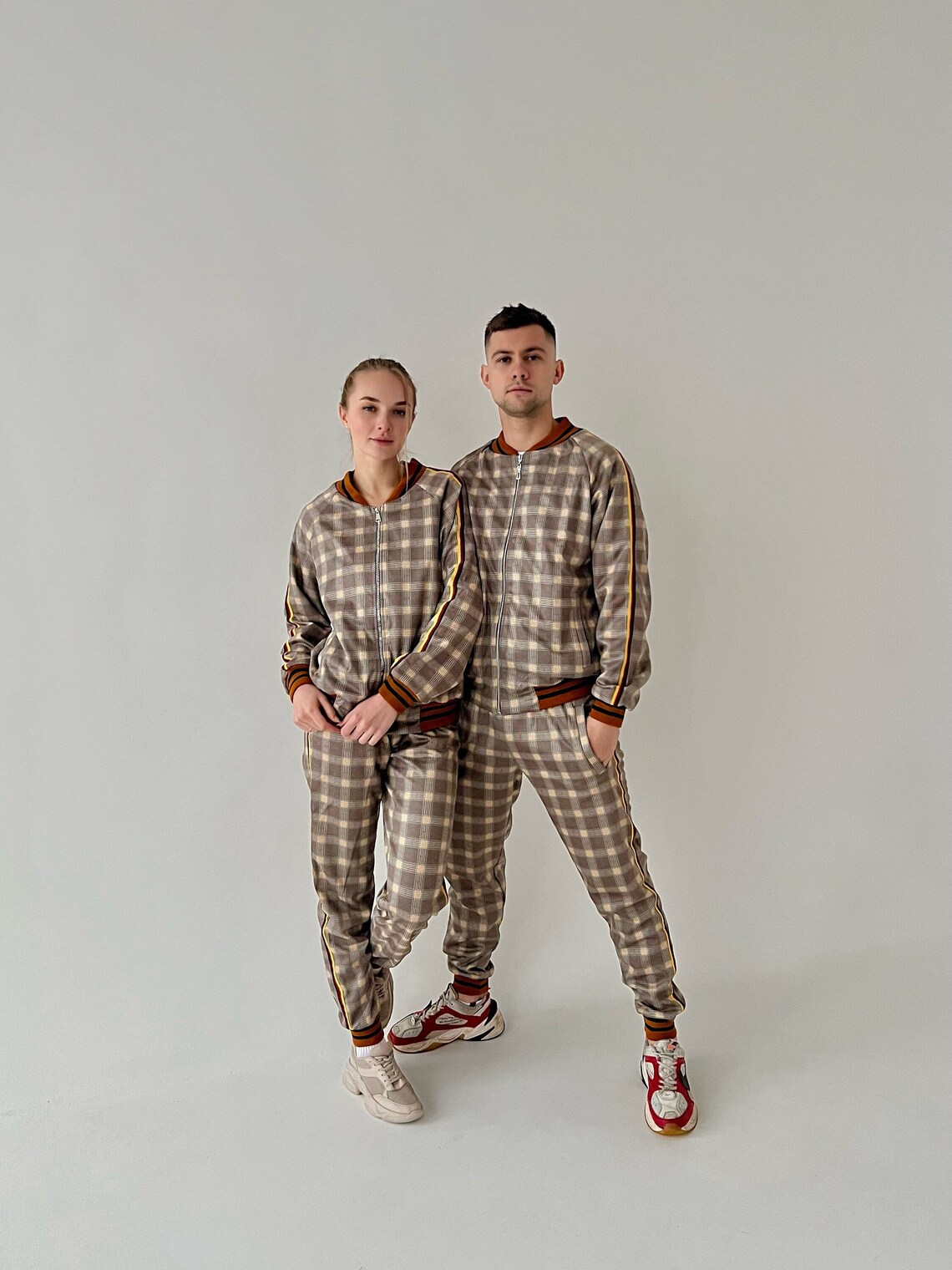 Matching Couple Tartan Tracksuit Set | Couple Tracksuit Set | Gentlemen Tartan | Tartan Tracksuit | S, M, L, XL, 2XL, 3XL, 4XL, Custom Size