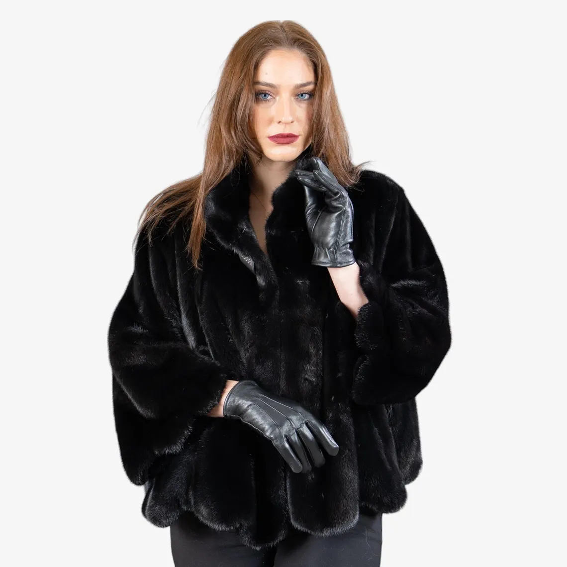 Elegant Black Leather Winter Gloves for Women - Warmth & Style