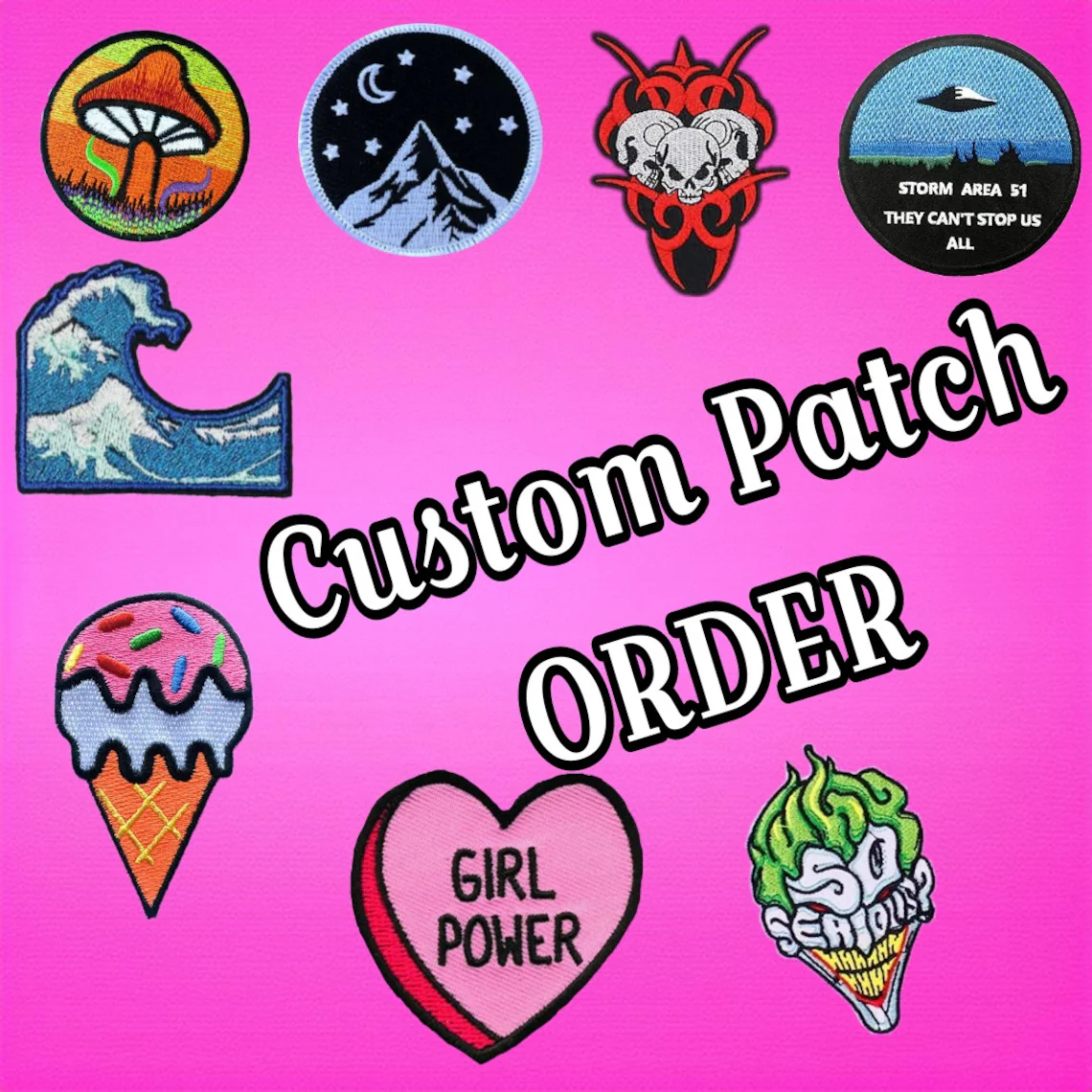 Embroidered Patches Special For You ,Custom Patch Order , Personalized Embroidery Patches - Customized Logo - Iron-On/Sew On Velcro Options