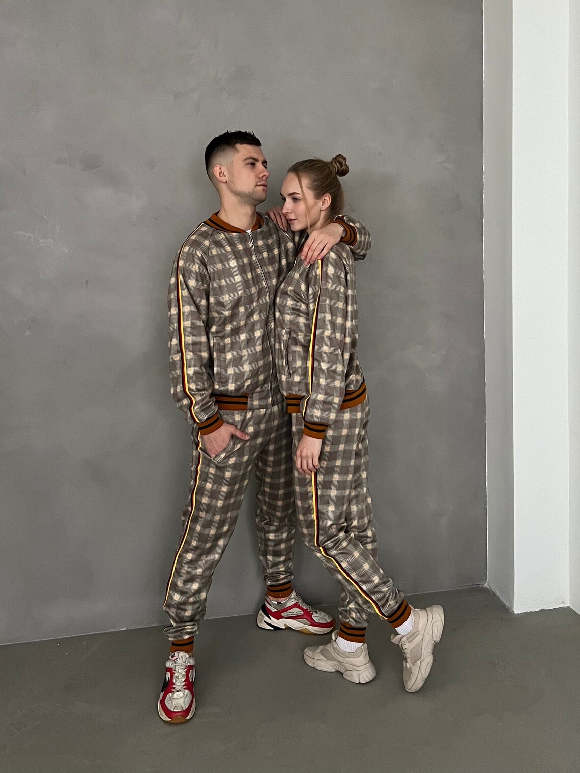 Matching Couple Tartan Tracksuit Set | Couple Tracksuit Set | Gentlemen Tartan | Tartan Tracksuit | S, M, L, XL, 2XL, 3XL, 4XL, Custom Size