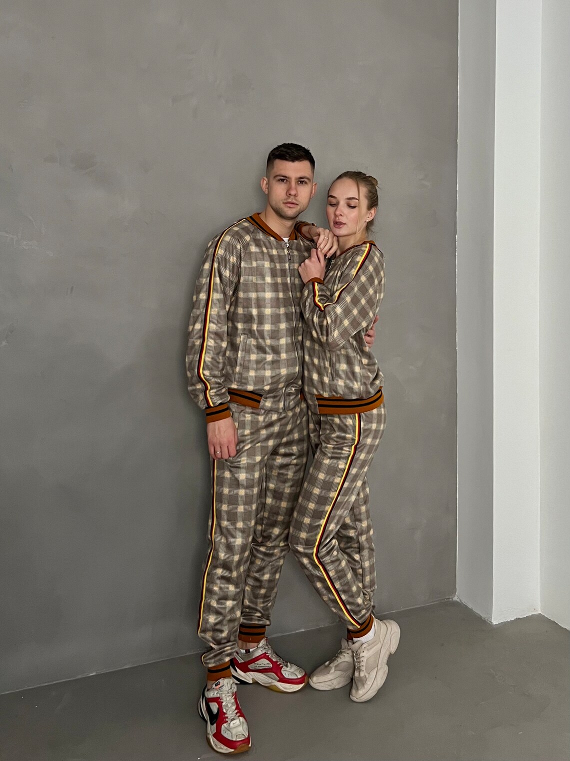 Matching Couple Tartan Tracksuit Set | Couple Tracksuit Set | Gentlemen Tartan | Tartan Tracksuit | S, M, L, XL, 2XL, 3XL, 4XL, Custom Size