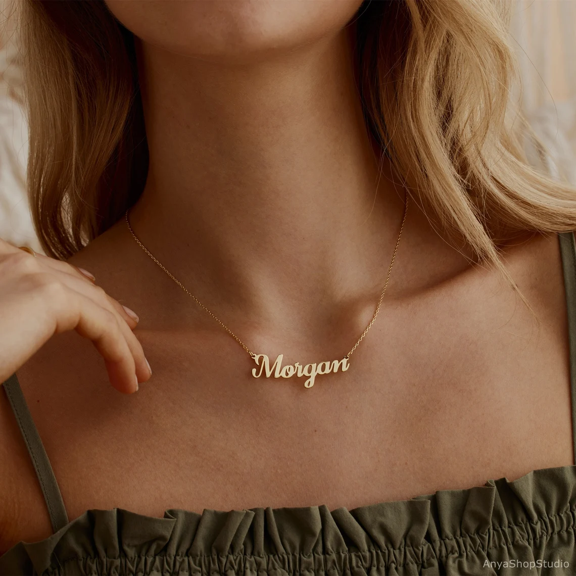 Dainty Name Necklace, Personalized Name Jewelry, Custom Gold Name Necklace, Mothers Necklace, Birthday Gift, Christmas Gift, Gift for Mom