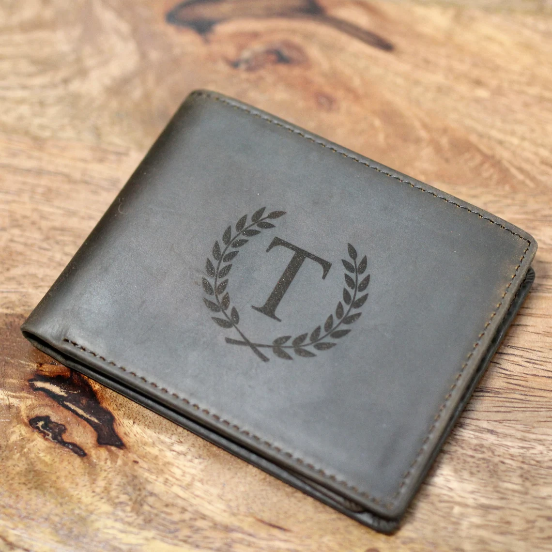 Personalized Leather RFID Wallet, Engraved Genuine Leather Custom Wallet, Anniversary Gift For Him, Husband, Boyfriend, Men, Father, Dad