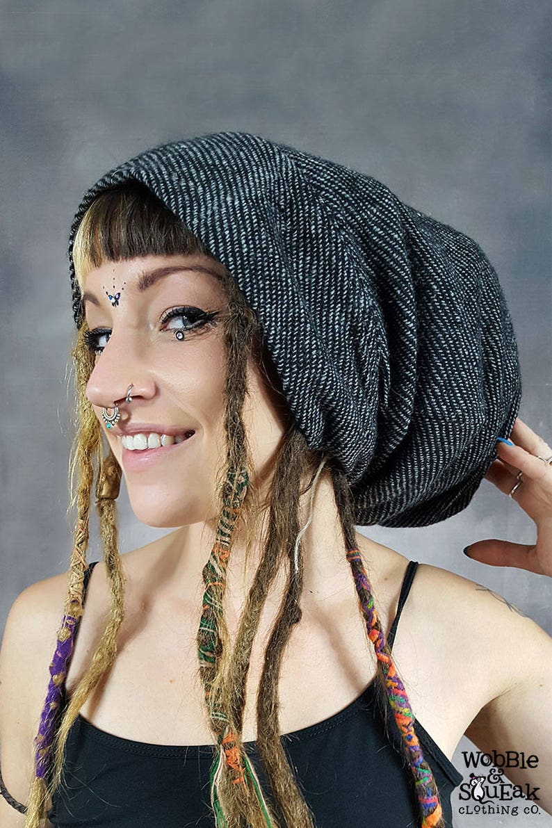 Extra Large Baggy Kashmir Wool WOOLEN Beanie Hat Three Sizes Hippy Warm Handmade Fairtrade Ethically Sourced Psytrance festival Clothing