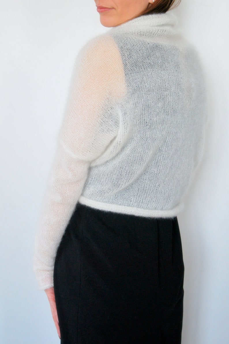 Bolero shrug, bolero, mohair bolero, wedding sweater, bridal cover up, bridal sweater, knitted bolero, white wedding bolero, white shrugs