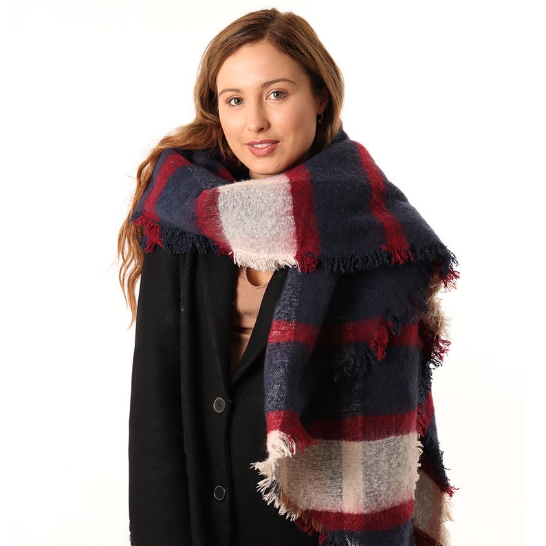 Blanket Scarf Women, Oversized Shawl, Plaid Pattern Scarf, Warm Winter Scarf, Oversized Scarf, Gift for Her, Pashmina Shawl