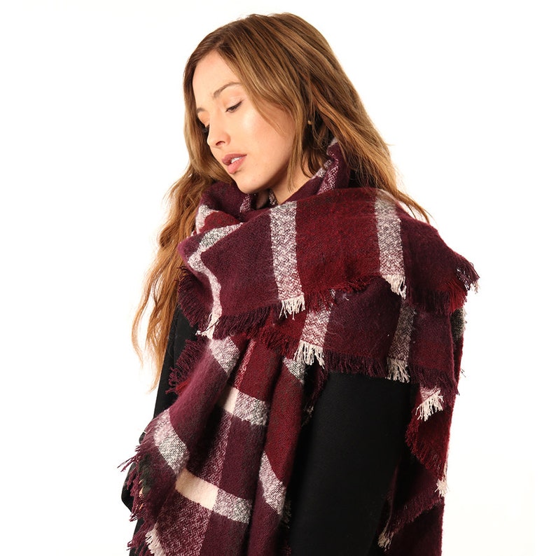 Blanket Scarf Women, Oversized Shawl, Plaid Pattern Scarf, Warm Winter Scarf, Oversized Scarf, Gift for Her, Pashmina Shawl