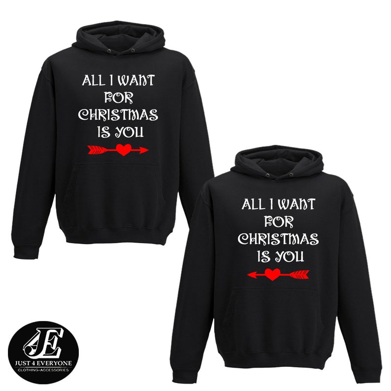 All I Want For Christmas Is You, Christmas Hoodies, Christmas Outfit, Matching Couple Christmas, Matching Christmas, Couple Christmas