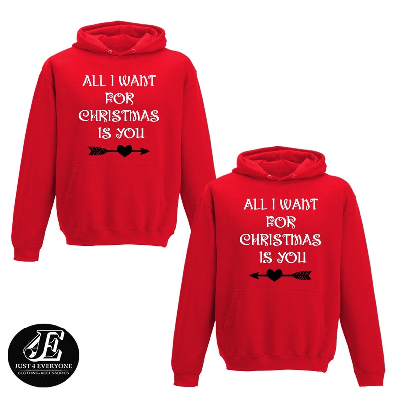 All I Want For Christmas Is You, Christmas Hoodies, Christmas Outfit, Matching Couple Christmas, Matching Christmas, Couple Christmas