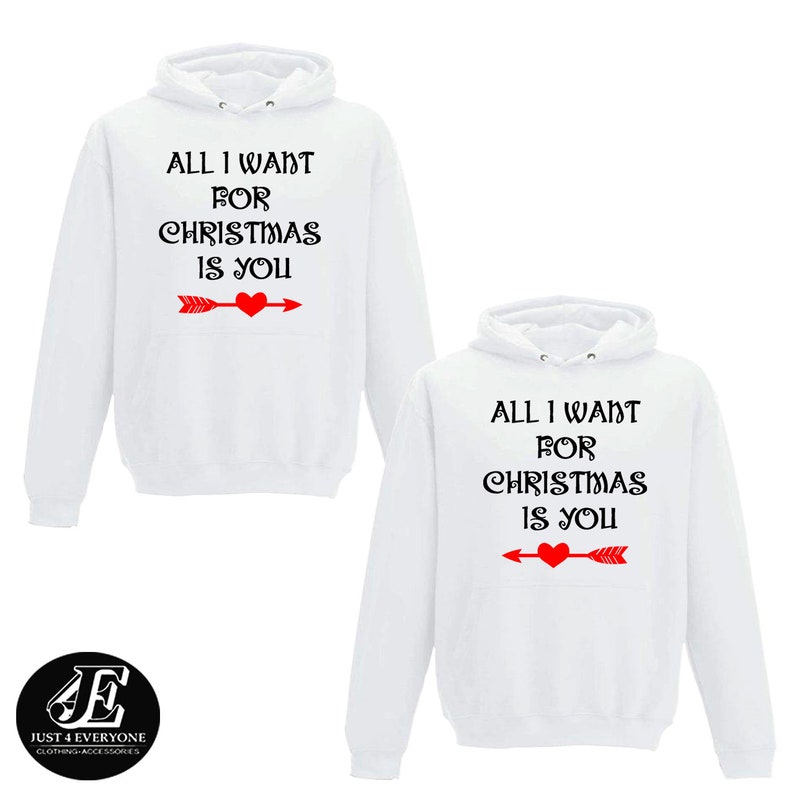 All I Want For Christmas Is You, Christmas Hoodies, Christmas Outfit, Matching Couple Christmas, Matching Christmas, Couple Christmas