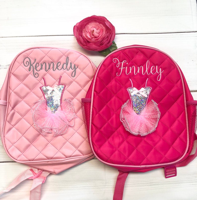 Monogrammed little ballerina dance backpack