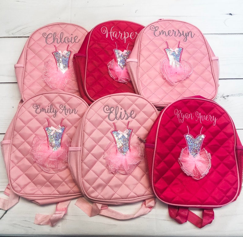 Monogrammed little ballerina dance backpack