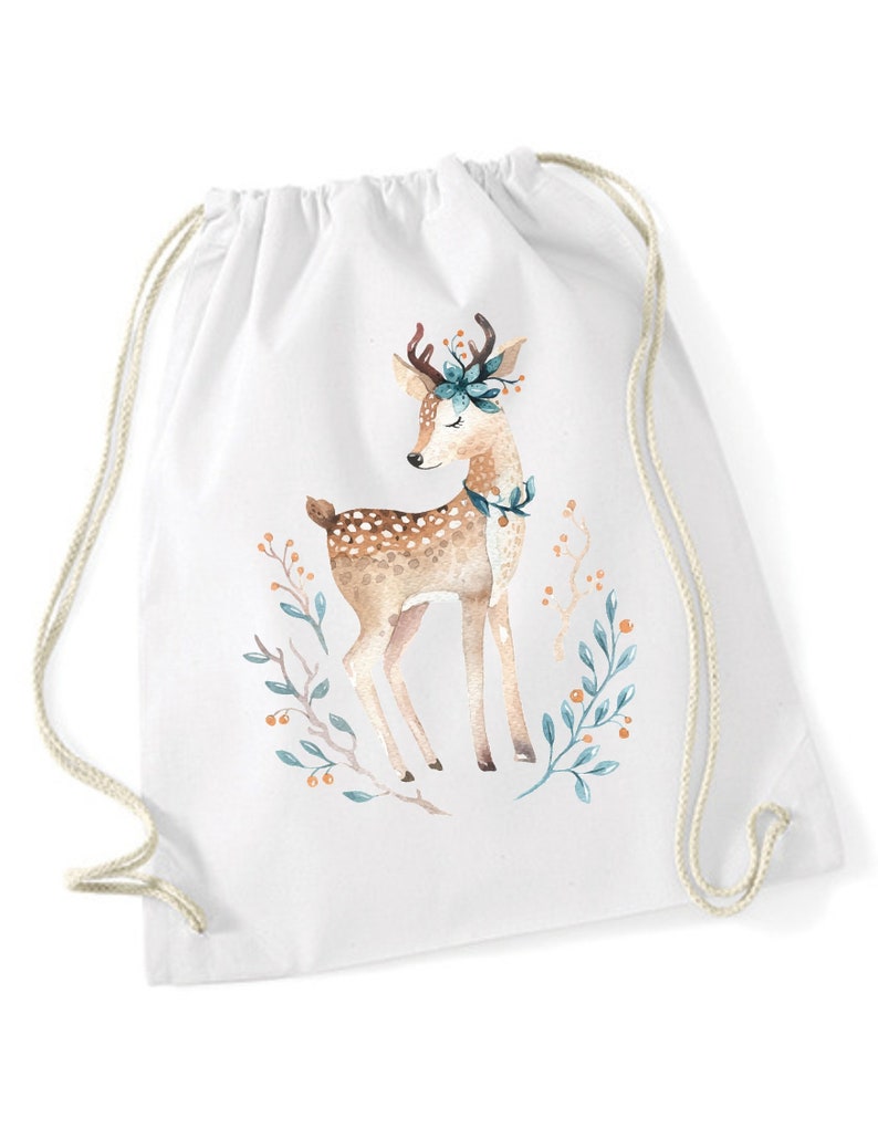 Fashionable gym bag with a watercolor deer ideal gift hunter hunting backpack