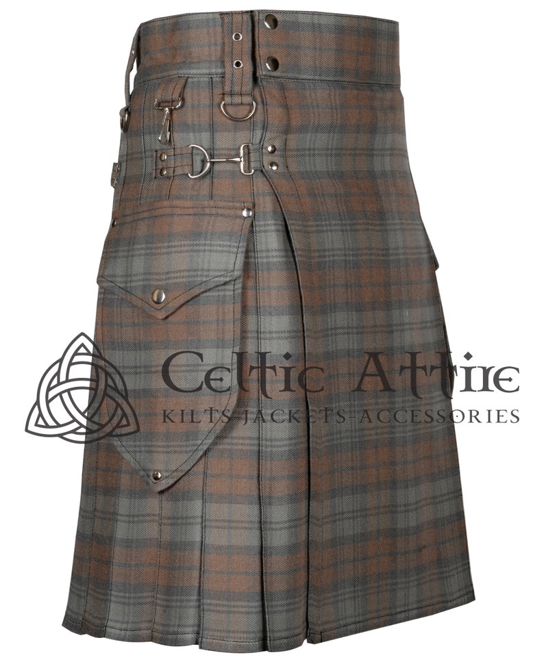 Made to Order - Scottish Tartan Utility Cargo Pockets Kilts for Men - 13 Oz Fabric - 60 Tartan Choices