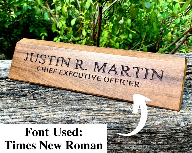 Desk Name Plate, Custom Name Sign, Personalized Wood Desk Name, Customized Walnut Desk Name, Executive Personalized Desk Name Plate Wooden