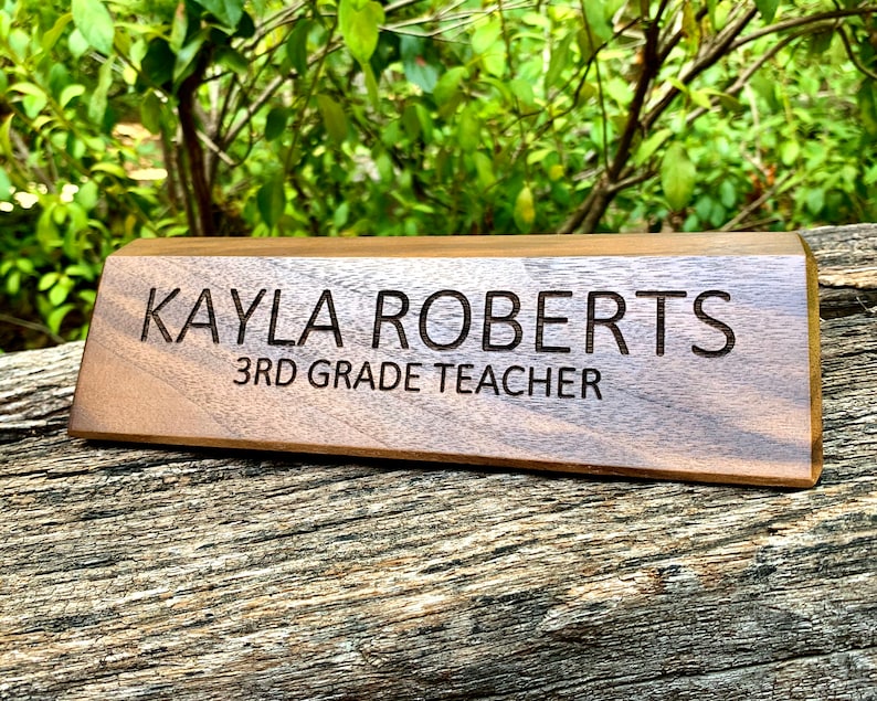 Desk Name Plate, Custom Name Sign, Personalized Wood Desk Name, Customized Walnut Desk Name, Executive Personalized Desk Name Plate Wooden