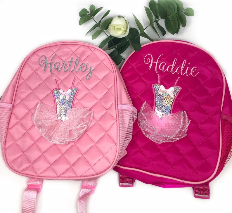 Monogrammed little ballerina dance backpack