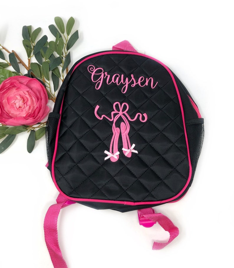 Monogrammed little ballerina dance backpack