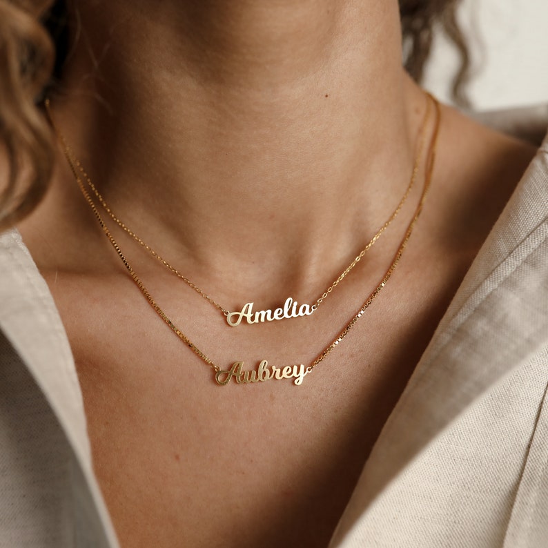 Dainty Name Necklace • Minimalist Name Necklace by CaitlynMinimalist • Personalized Gift for Mom • NH02F97