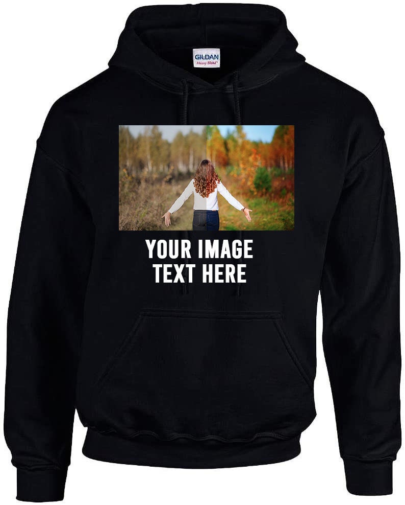 Personalised Hoodie Custom Photo Printed Hoodie Picture Hoodie Text Hoodie Any Text Hoodie Sweatshirt Unisex Hoodie Gift Hoodie Unisex