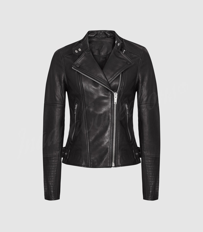 Women's Leather Jacket, women's Black leather jacket made of 100% Original lambskin leather