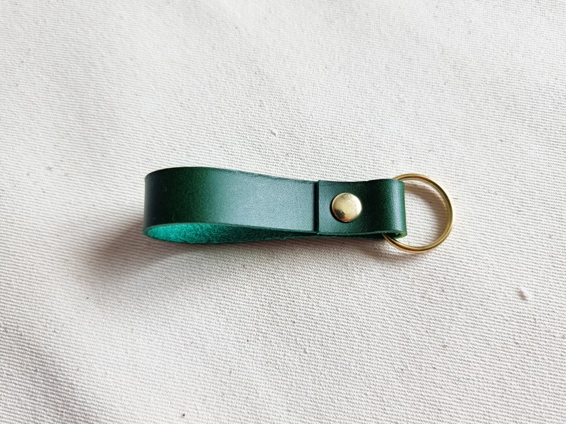 Loop Leather Keyring, Keychain, Key Fob | Small, Plain, and Simple | For Work and Home | Italian Leather | Handmade in the UK