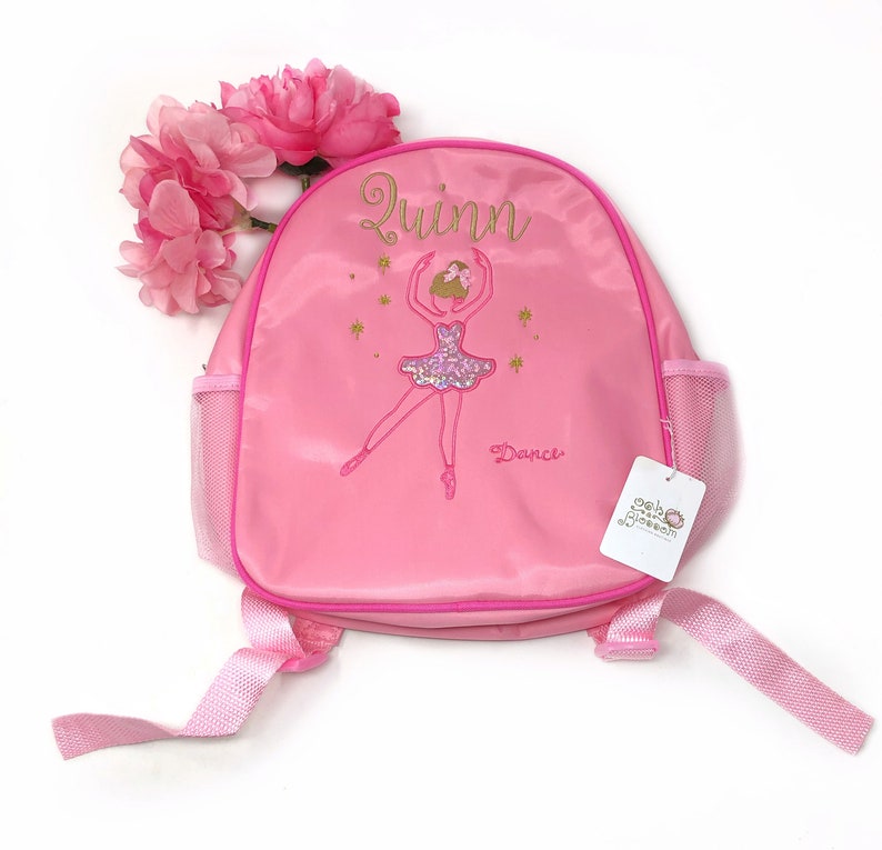 Monogrammed little ballerina dance backpack