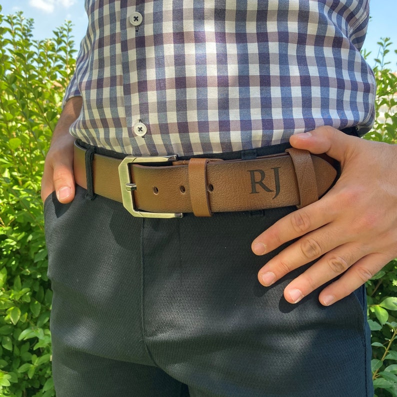 Custom Handmade Belt - Anniversary Gift - Engraved Leather Belt - Grooms Men Gift - Genuine Leather - Gift for Boyfriend - Gift For Him Gigi