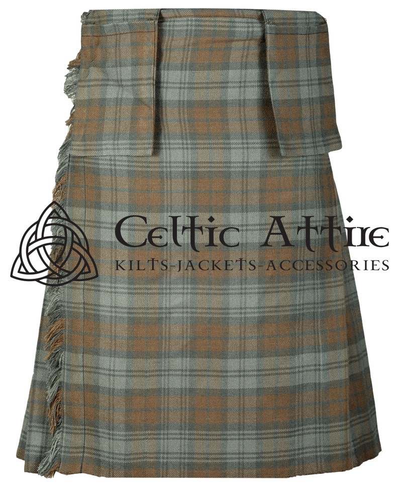 Scottish 8 Yard Tartan Kilt with Detachable Pockets - 16 Oz Acrylic - Handmade - Custom Size - 40 Colors