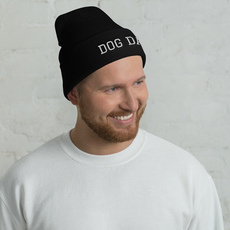 embroidered DOG DAD beanie, dog dad cap, dog gifts for men, dog dad hat, Christmas gifts for dog owners, dog dads, matching dog stuff