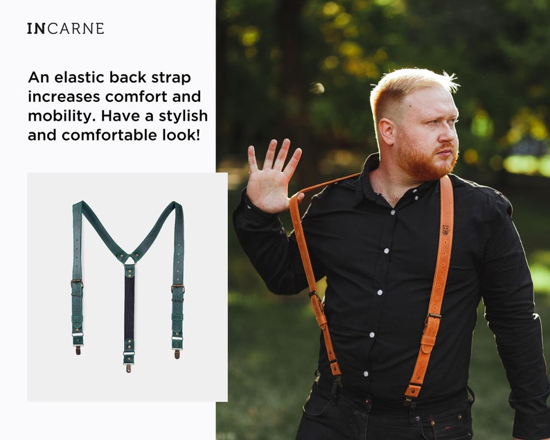 Leather Suspenders Men Wedding, Brown Personalized Monogrammed Suspenders Minimalistic, Fiance Bridegroom Groomsmen Braces Suspenders