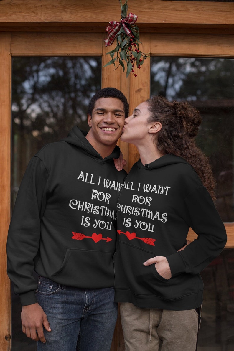 All I Want For Christmas Is You, Christmas Hoodies, Christmas Outfit, Matching Couple Christmas, Matching Christmas, Couple Christmas