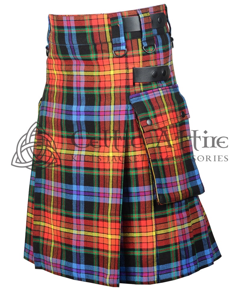 Scottish Kilt - Tartan Utility Kilt - Made to Order - Handmade - Scottish Clan Tartan Utili Kilt - 16 Oz Acrylic Fabric - 150 Tartan Choices