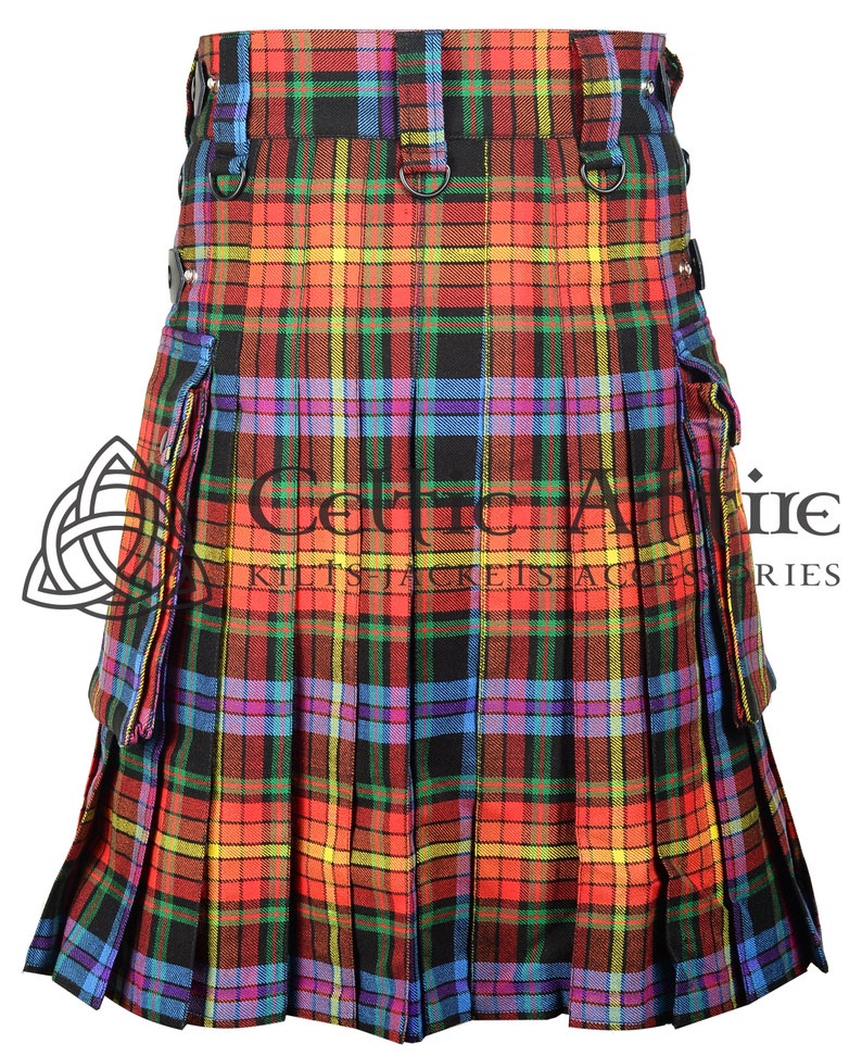 Scottish Kilt - Tartan Utility Kilt - Made to Order - Handmade - Scottish Clan Tartan Utili Kilt - 16 Oz Acrylic Fabric - 150 Tartan Choices