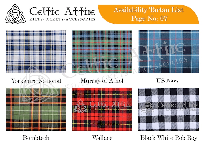 Scottish Kilt - Tartan Utility Kilt - Made to Order - Handmade - Scottish Clan Tartan Utili Kilt - 16 Oz Acrylic Fabric - 150 Tartan Choices