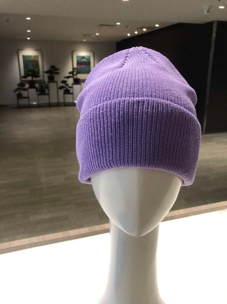 Cotton Beanie Hat, Warm and soft, Eco, Black Blue Turquoise Violet Purple Green Red Maroon Yellow Beige Women's Men's Hat for Women Men