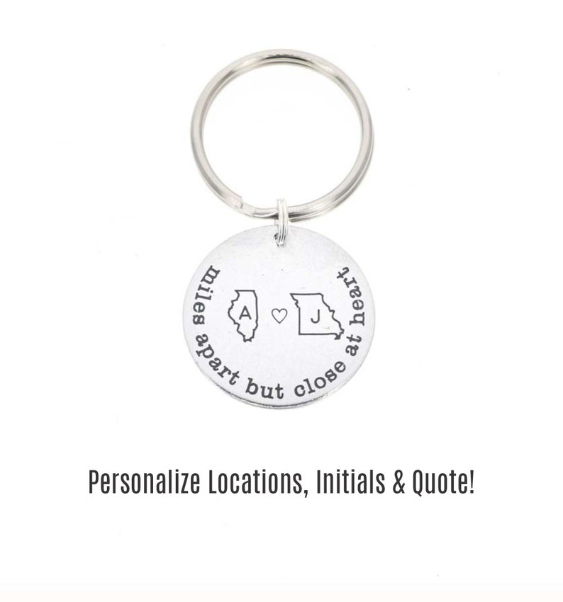 Best Friend Gift • Friendship Keychain • Girlfriend Gift • Going Away Gift • Moving Friend • Graduation Gift • Laser Engraved State Gift