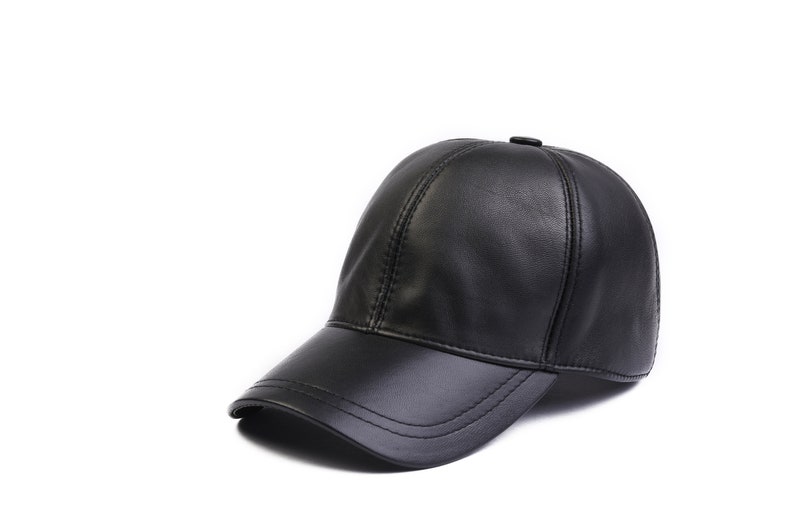 Black Leather Baseball Cap, Hatsquare Leather Hat, Adjustable Man Leather Baseball Cap, Women Leather Cap, Sports Cap, Dad Hat