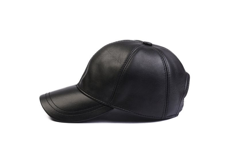 Black Leather Baseball Cap, Hatsquare Leather Hat, Adjustable Man Leather Baseball Cap, Women Leather Cap, Sports Cap, Dad Hat