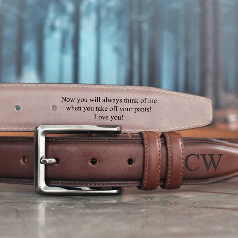 Custom Handmade Belt - Anniversary Gift - Father's Day Gift - Engraved Leather Belt - Grooms Men Gift - Genuine Leather - Gift for him