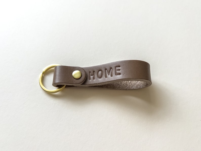 Personalised Leather Keyring Keychain Key Fob | Custom Hand Stamped Initials | Gift for Her Him | Made in the UK