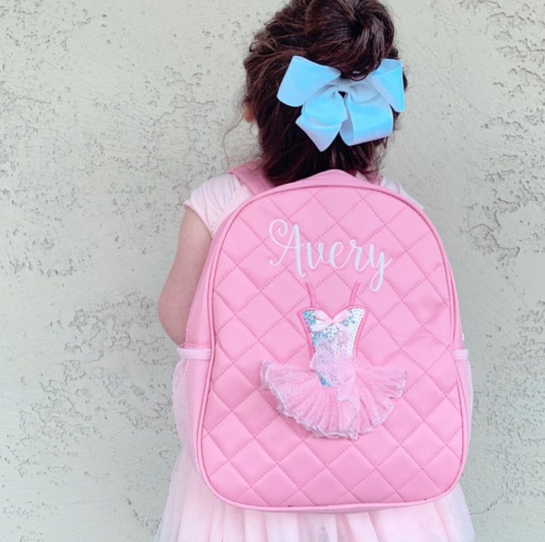 Monogrammed little ballerina dance backpack