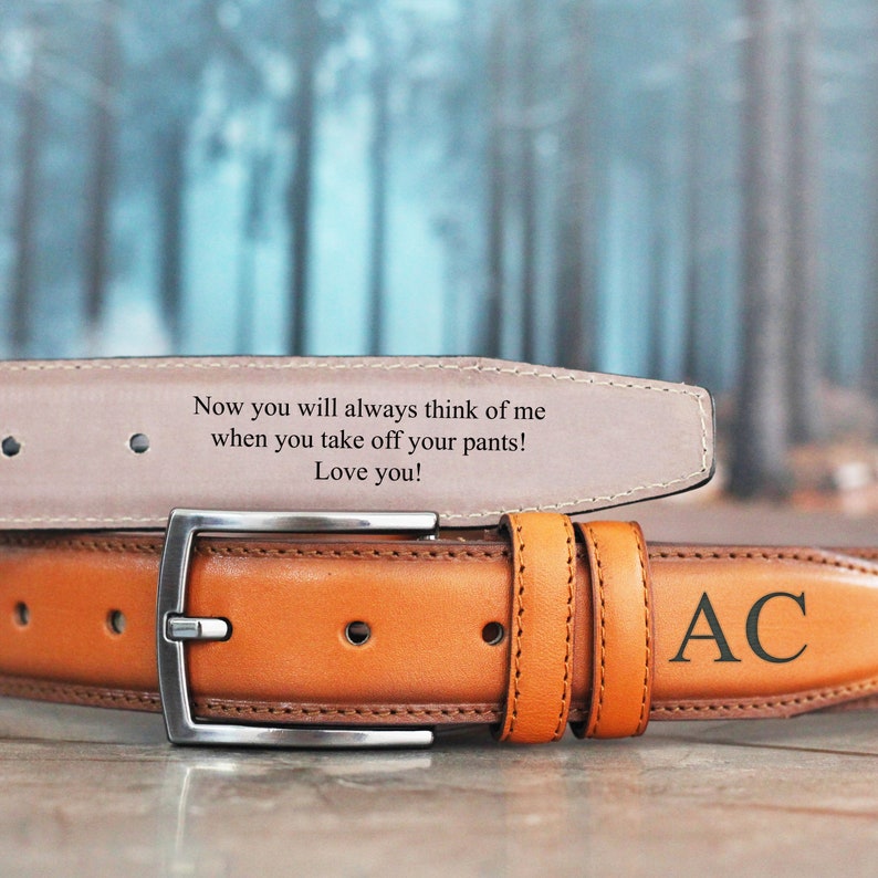 Custom Handmade Belt - Anniversary Gift - Father's Day Gift - Engraved Leather Belt - Grooms Men Gift - Genuine Leather - Gift for him