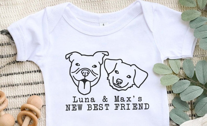 New Best Friend Onesie®, Protected By Dog Onesie®, Personalized Dog Name Onesie®, Dog Name Onesie®, Baby Shower Gift, Newborn Baby Gift