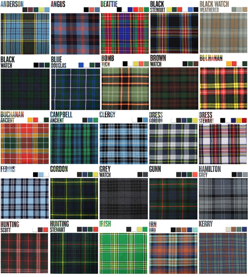 Made to Order - Scottish Tartan Utility Cargo Pockets Kilts for Men - 13 Oz Fabric - 60 Tartan Choices