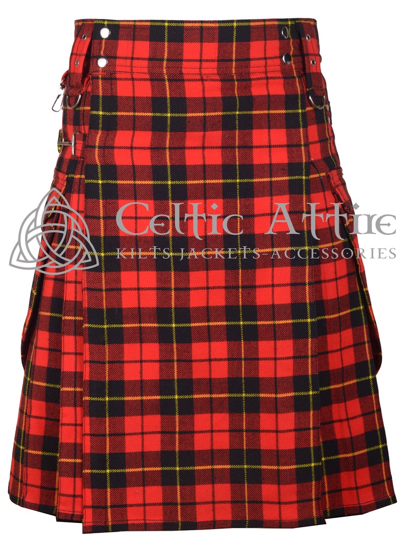 Made to Order - Scottish Tartan Utility Cargo Pockets Kilts for Men - 13 Oz Fabric - 60 Tartan Choices